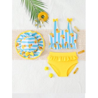 Βρεφικό Μαγιό Μπικίνι Καπέλο Duck swimwear Girl